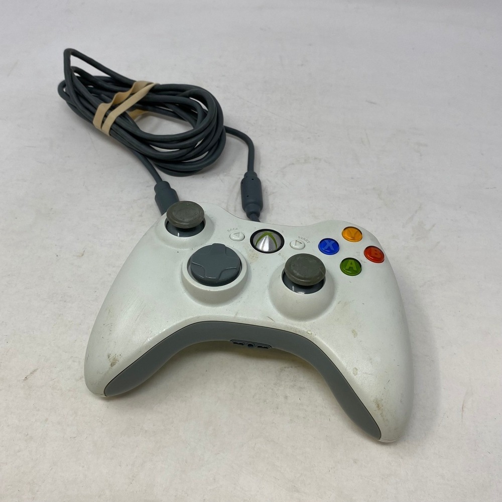 Microsoft Xbox 360 Wired Controller‎ White Official OEM Gamepad Untested